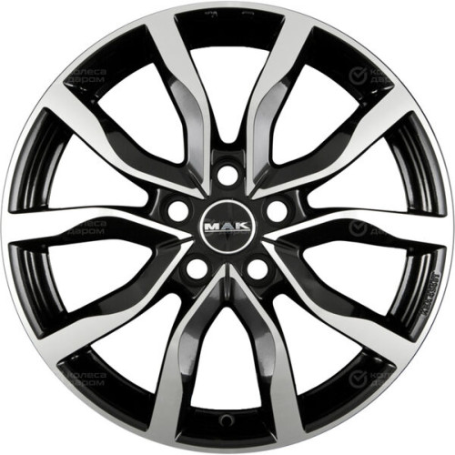 Колесный диск MAK KOLN 8xR18 5x112 ET25 DIA66.45 черный глянцевый с полированной лицевой частью