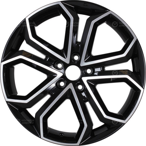 Колесный диск КиК Пандора 8.5xR19 5x112 ET40 DIA66.6 черный глянцевый с полированными элементами лицевой поверхности