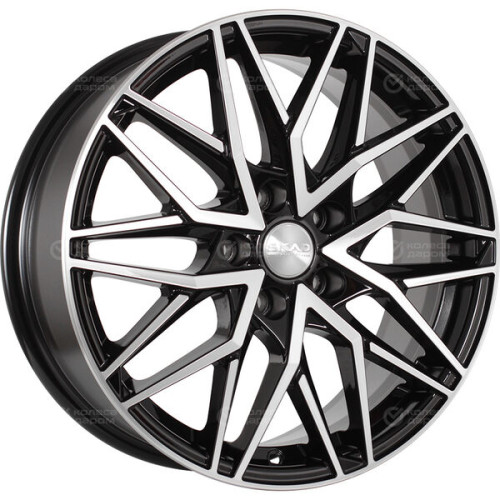 Колесный диск СКАД Азимут 7xR17 5x112 ET45 DIA66.6 черный глянцевый с полированной лицевой поверхностью