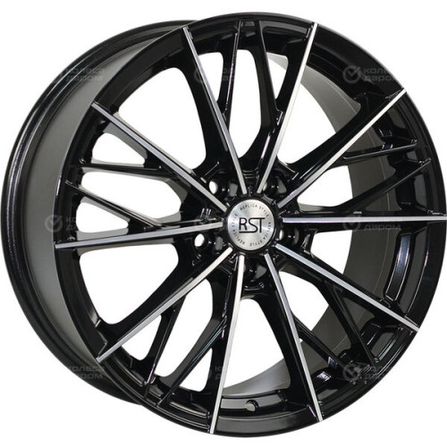 Колесный диск RST R248 8xR18 5x112 ET45 DIA66.6 глянцевый черный с полированной лицевой частью