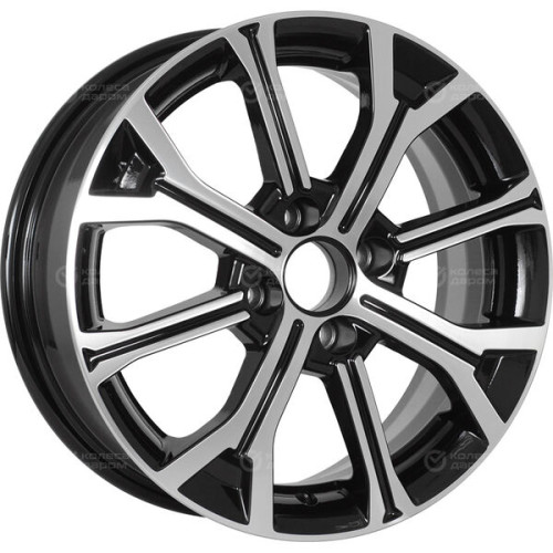 Колесный диск Carwel Кизи 198 6xR15 4x100 ET51 DIA67.1 чёрный глянцевый с полированной лицевой частью