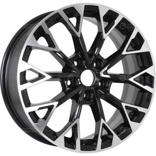 Колесный диск KHOMEN KHW1718 (Chery Tiggo 8) 7xR17 5x108 ET45 DIA60.1 глянцевый черный с полированной лицевой частью