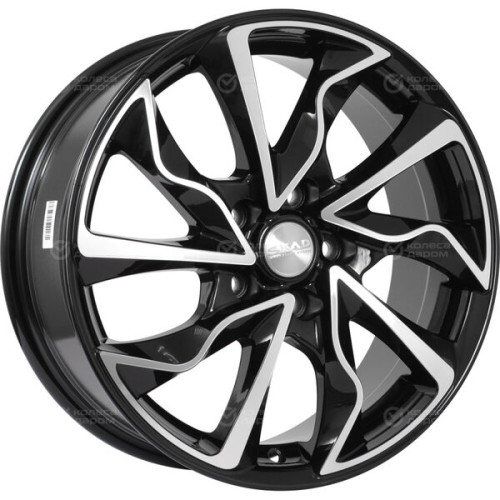 Колесный диск СКАД Marseille 7xR17 5x114.3 ET50 DIA67.1 (уценка) черный глянцевый с полированной лицевой поверхностью