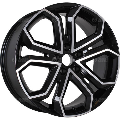 Колесный диск КиК Пандора 8.5xR19 5x114.3 ET35 DIA67.1 черный глянцевый с полированными элементами лицевой поверхности