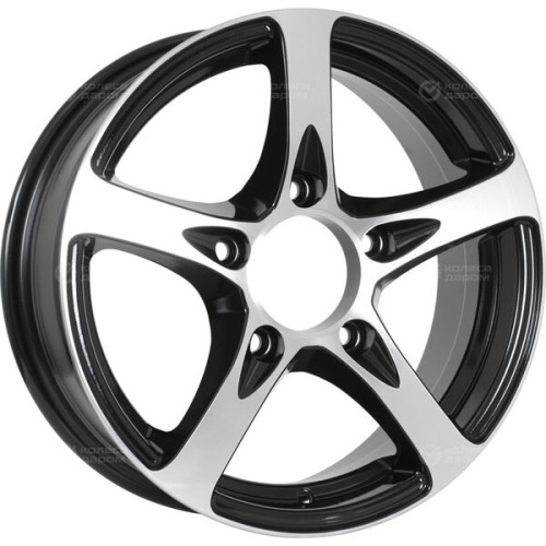 Колесный диск KDW KD1650 6xR16 5x139.7 ET40 DIA98 глянцевый черный с полированной лицевой частью