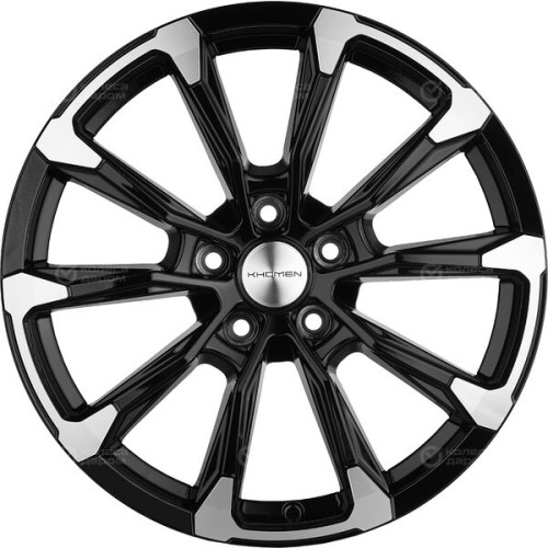 Колесный диск KHOMEN KHW1808 (Tugella/Jaguar XF/F-Pace) 7.5xR18 5x108 ET46 DIA63.4 глянцевый черный с полированной лицевой частью
