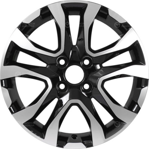 Колесный диск Carwel Тобол 1503 6xR15 4x100 ET50 DIA60.1 чёрный глянцевый с полированной лицевой частью