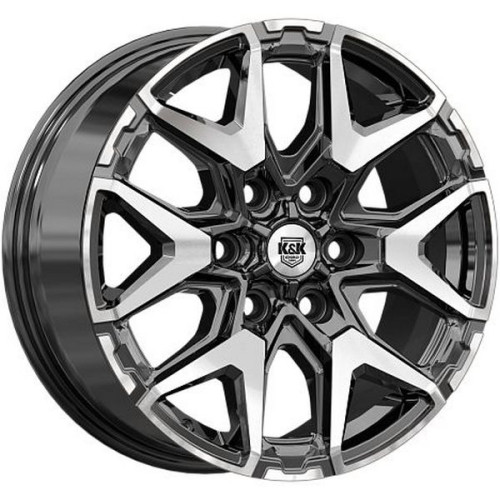 Легковой диск КиК Гангут 7,5x18 6x139,7 ET36 100,1 Алмаз черный