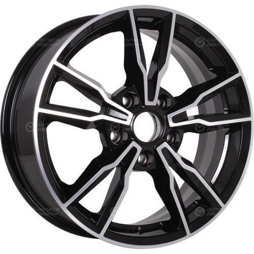 Колесный диск iFree Икигай 6.5xR16 5x114.3 ET40 DIA66.1 чёрный глянцевый с полированной лицевой частью