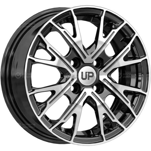 Колесный диск WUP Up127 5.5xR14 4x100 ET45 DIA67.1 черный глянцевый с полированными элементами лицевой поверхности
