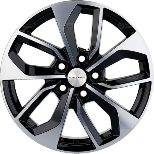 Колесный диск KHOMEN KHW1703 (ZV17_Qashqai) 7xR17 5x114.3 ET40 DIA66.1 глянцевый черный с полированной лицевой частью