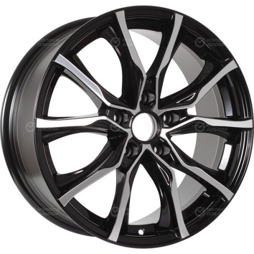 Колесный диск КиК Твист 7.5xR17 5x114.3 ET40 DIA66.1 черный глянцевый с полированными элементами лицевой поверхности
