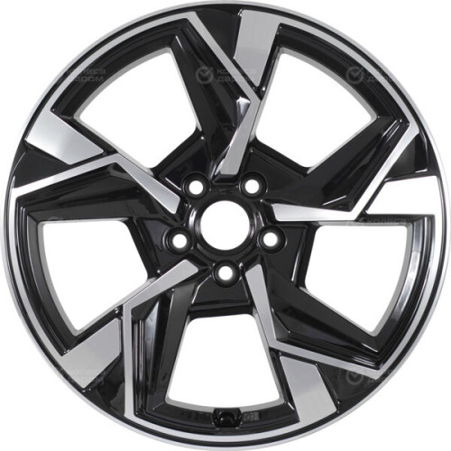 Колесный диск КиК Кайан 7.5xR18 5x112 ET43 DIA57.1 черный глянцевый с полированными элементами лицевой поверхности