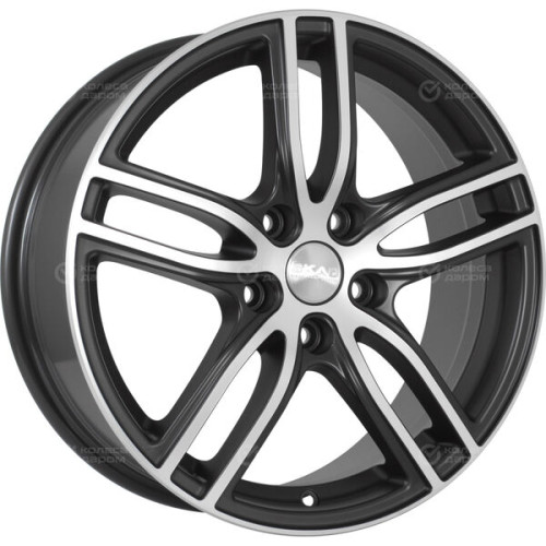 Колесный диск СКАД БРАЙТОН 7xR17 5x114.3 ET47 DIA67.1 черный матовый с полированным элементом