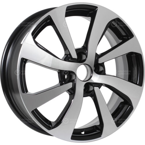 Колесный диск KDW KD1640 (ZV 16_Sandero Stepway) 6xR16 4x100 ET37 DIA60.1 глянцевый черный с полированной лицевой частью