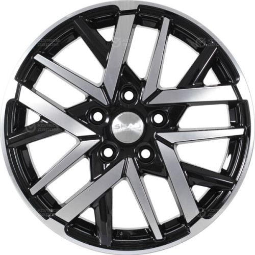 Колесный диск СКАД Босфор 6xR16 5x112 ET43 DIA57.1 черный глянцевый с полированной лицевой поверхностью